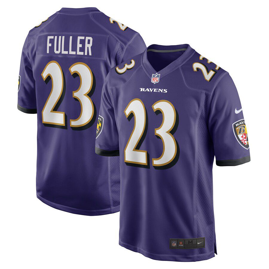 Men Baltimore Ravens #23 Kyle Fuller Nike Purple Game Player NFL Jersey